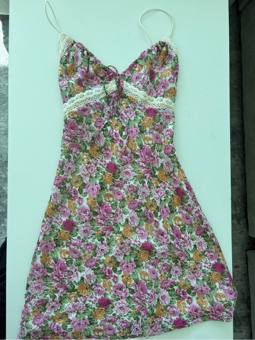 Princess Polly Pink, Green & Mustard Floral Smocked Tube Top